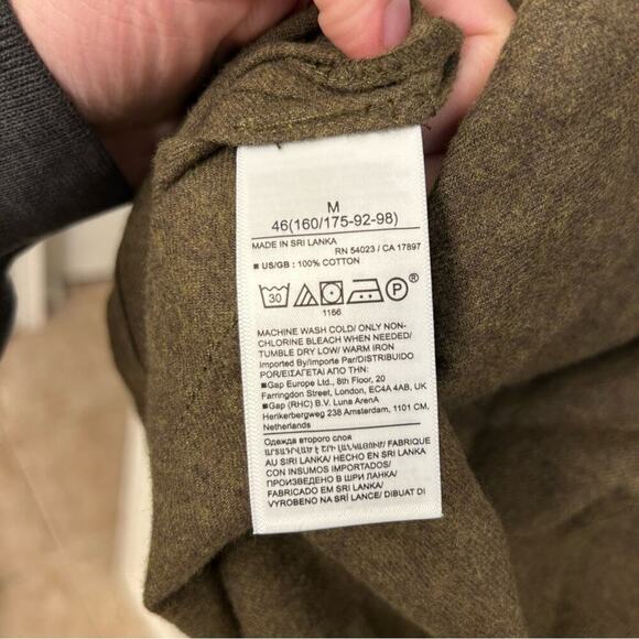 Banana Republic Piazza Flannel Shirt Olive Green Women's Size M - Picture 7 of 7